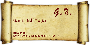 Gani Nádja névjegykártya